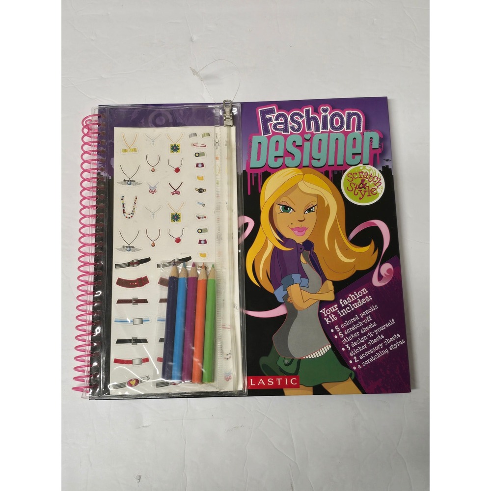 Scholastic Fashion Designer Scratch & Style Kit Activity Book Unused Deadstock